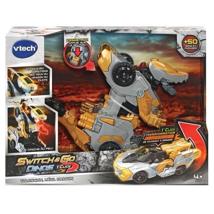 Vtech 1'click Vulcanion, Mega Dragón: Vehículo que se Transforma en Dragón con un Clic - Switch & Go Dinos 1 Vtech 1'click Vulcanion, Mega Dragón: Vehículo que se Transforma en Dragón con un Clic - Switch & Go Dinos 1