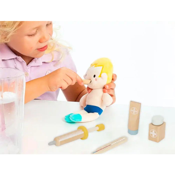Imaginovo Maletín de Médico Infantil de Madera +3 años, 11 Piezas, Dimensiones 24.5x18x10 cm 3