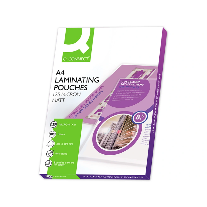 Q-connect Bolsa de plastificar 303 x 216 mm Din A4 125 mc Autoadhesivas Caja de 100 Unidades 1