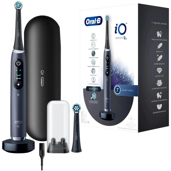 Oral-B iO Series 9N Black Onyx - Cepillo Dental Eléctrico Vibratorio con 7 Modos de Limpieza y Sensor de Presión Inteligente