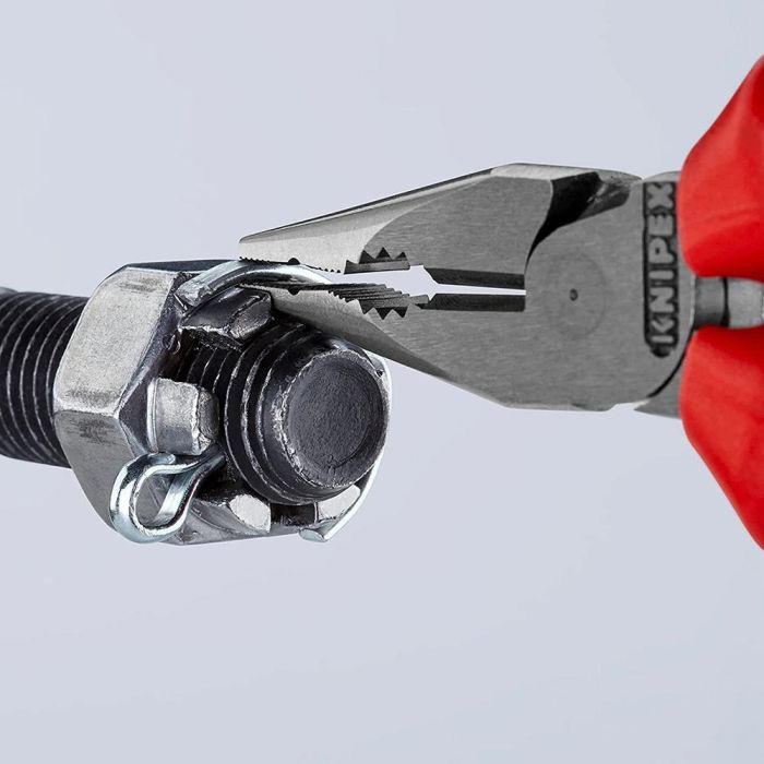 Knipex Alicates Universales en Punta 145 mm, 16 mm Cable Cobre, 3 mm Alambre Semiduro, Cromado/Rojo/Azul 5 Knipex Alicates Universales en Punta 145 mm, 16 mm Cable Cobre, 3 mm Alambre Semiduro, Cromado/Rojo/Azul 5