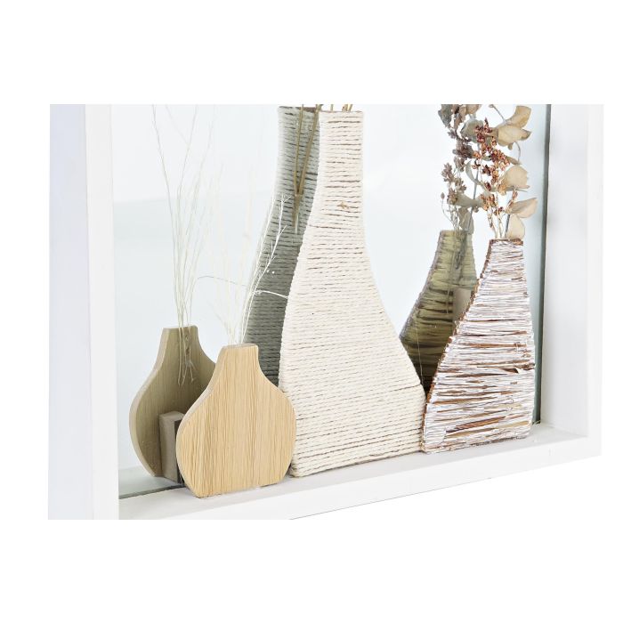Espejo de pared DKD Home Decor Blanco Natural Cottage 30 x 4 x 40 cm (2 Unidades) (2 Piezas) 2
