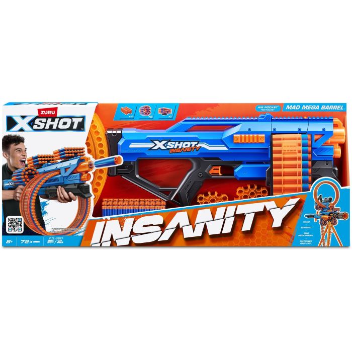 Zuru X-Shot Insanity Blaster Giratorio con Cañón de 72 Dardos, Alcance 27m - ZUR1714432311023 2