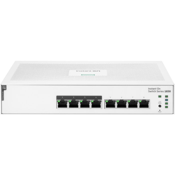 HP Enterprise Aruba Instant On 1830 8G PoE+ (65W) Switch Gestionado Gigabit L2 Montaje en rack 0 HP Enterprise Aruba Instant On 1830 8G PoE+ (65W) Switch Gestionado Gigabit L2 Montaje en rack 0