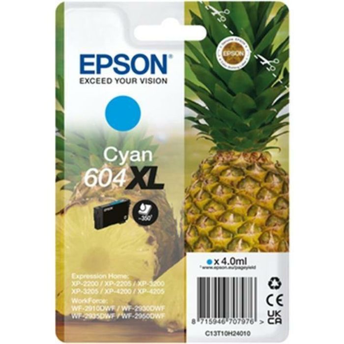 Cartucho de Tinta Original Epson XP-2200 WF-2910DWF Cian (10 Unidades) 1