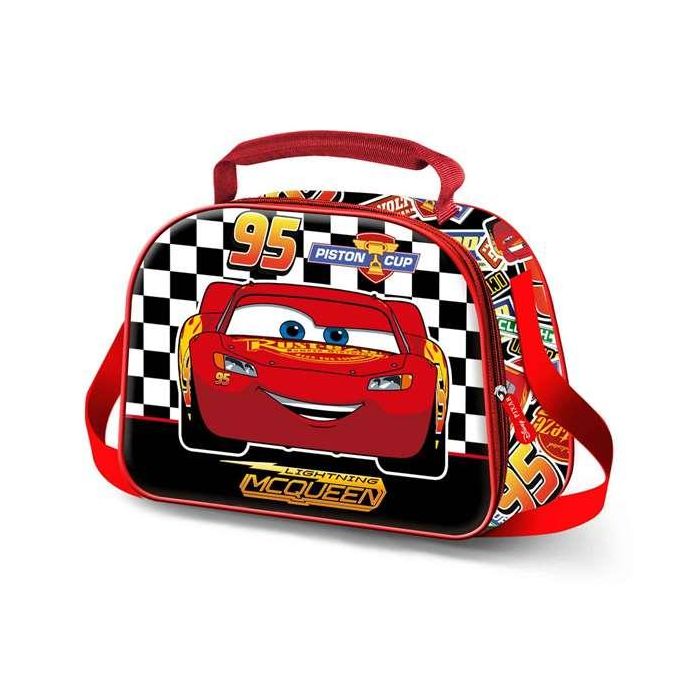 KARACTERMANIA Bolsa Portameriendas 3D Cars 3 Disney Pixar Isotérmica 20x25.5x10cm con Cremallera y Correa Regulable