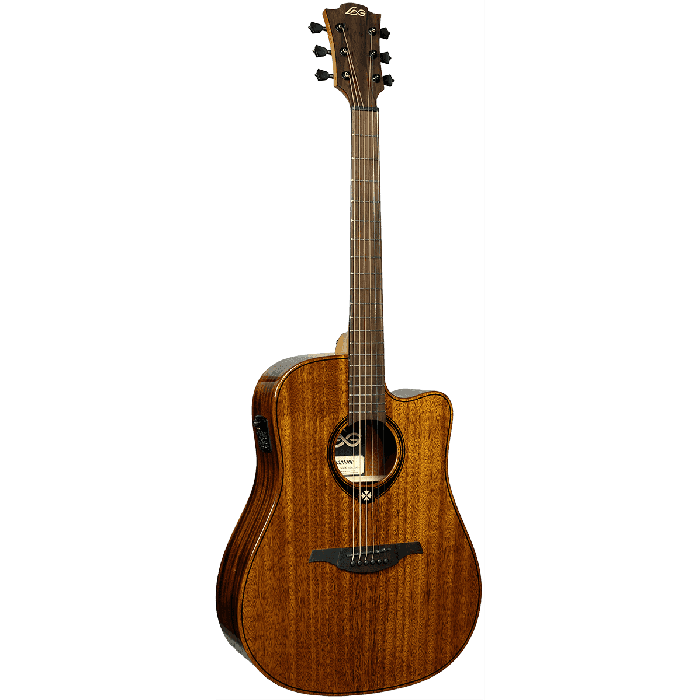 LAG Guitarra Acústica Dreadnought Cutaway A/E Tramontane 98 - Tapa de Caoba Maciza con Electrónica Stage LAG 1