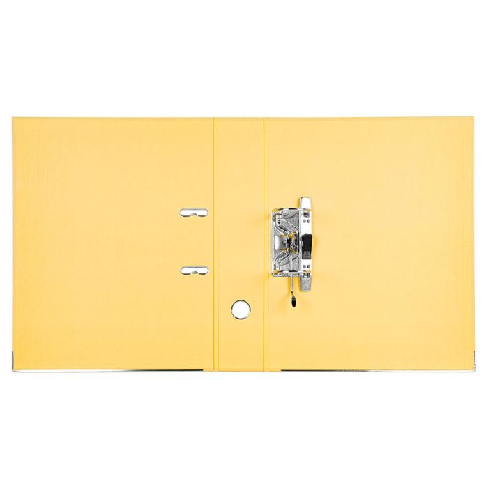 Archivador De Palanca Liderpapel Folio Documenta Forrado Pvc Con Rado Lomo 75 mm Amarillo Compresor Metalico 6 unidades 3