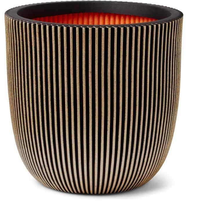 Capi Jardiniere Groove 43x41 cm negro y dorado 445487 Capi Jardiniere Groove 43x41 cm negro y dorado 445487