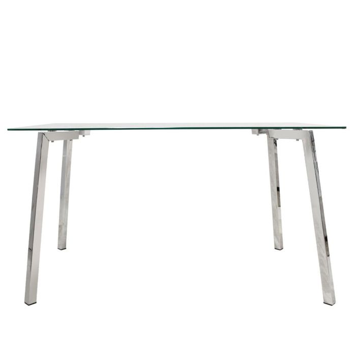 Mesa de Comedor Alexandra House Living Gris Transparente Cristal 140 x 75 x 80 cm