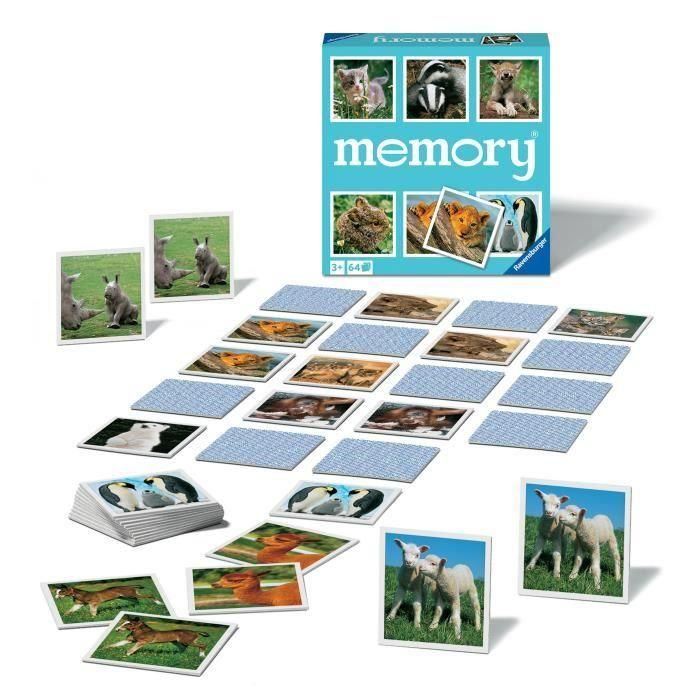 Ravensburger 4005556208791 Gran memoria Tema Animales pequeños 1