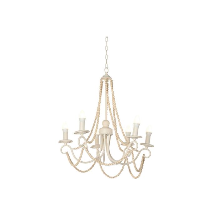 Lampara Techo Shabby DKD Home Decor Marron Claro Blanco 53 x 55 x 60 cm Lampara Techo Shabby DKD Home Decor Marron Claro Blanco 53 x 55 x 60 cm