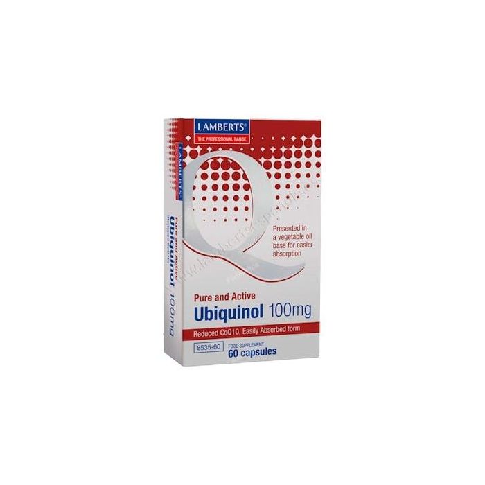 LAMBERTS Ubiquinol 100Mg 60 Cápsulas - Forma Activa de Coenzima Q10 para Energía Celular y Protección Antioxidante
