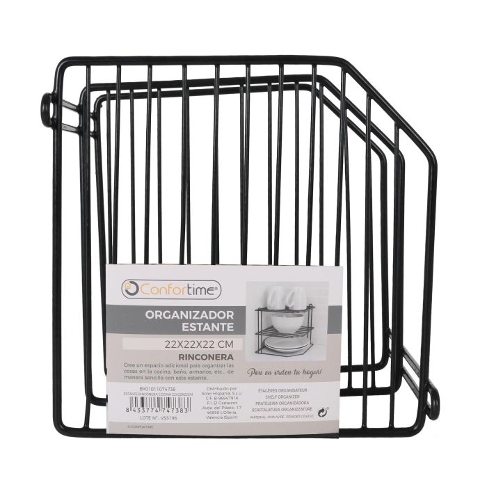 Rinconera de Cocina Confortime 22x22x22 cm Negro (8 Unidades) 3 Rinconera de Cocina Confortime 22x22x22 cm Negro (8 Unidades) 3