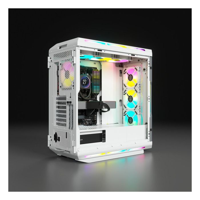 Corsair iCUE 5000T RGB Midi Tower Blanco PC Gaming con Panel de Vidrio Templado y Iluminación RGB 4