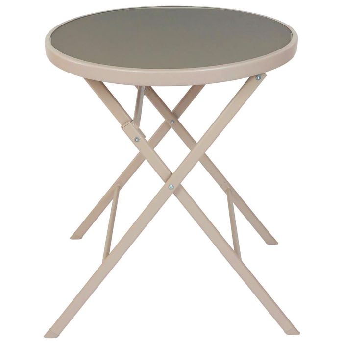 Mesa Plegable Beige Elba Home Deco Factory diámetro 60 Mesa Plegable Beige Elba Home Deco Factory diámetro 60
