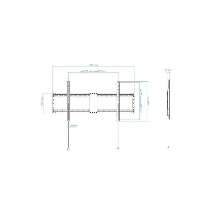 TooQ LP4390F-B Soporte de Pared Fijo para TV de 43-90 Pulgadas, 70kg Max, Compatible VESA 200x200 a 800x400, Perfil 29mm, Negro 3 TooQ LP4390F-B Soporte de Pared Fijo para TV de 43-90 Pulgadas, 70kg Max, Compatible VESA 200x200 a 800x400, Perfil 29mm, Negro 3
