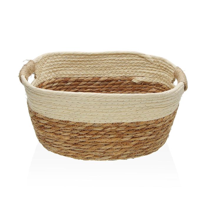 Cesta con asas beige M Versa 23x15x31 cm - Alga y papel (2 Unidades) Cesta con asas beige M Versa 23x15x31 cm - Alga y papel (2 Unidades)