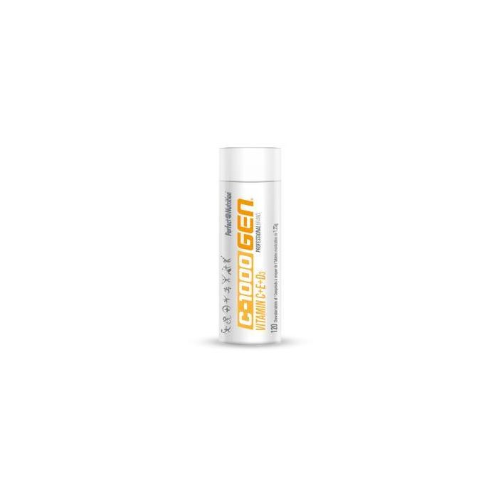 GEN PROFESSIONAL Vitamina C-1000 con Vitamina D y E, Acerola y Lino. Complemento Alimenticio 120 Comprimidos