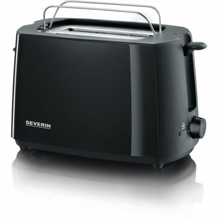 Severin AT2287 Tostadora 700W, 2 Rebanadas, Dorado Ajustable, Soporte Calientabollos, Eyector Automático, Negro