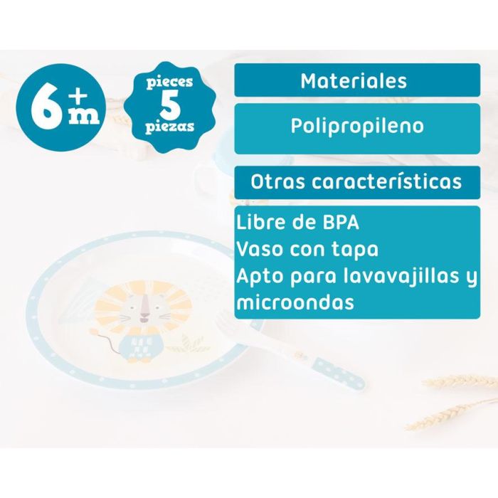 Vajilla Infantil Para Bebé León 5
