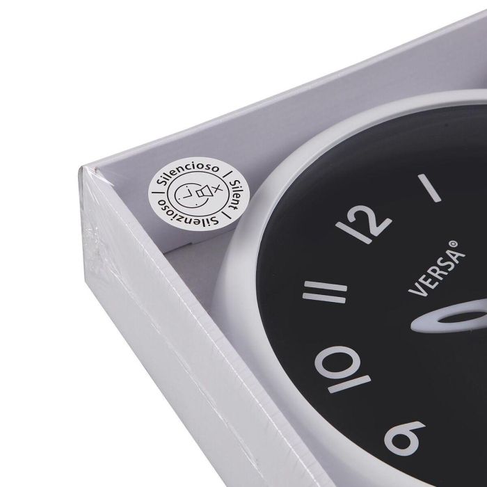 Reloj de Pared Versa Blanco Negro Plástico 1 Reloj de Pared Versa Blanco Negro Plástico 1