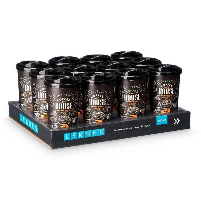 Vaso Plastico Tapa Llevar 650Ml Leknes 9X17CM (24 Unidades) 2 Vaso Plastico Tapa Llevar 650Ml Leknes 9X17CM (24 Unidades) 2