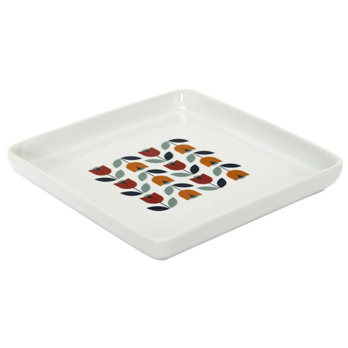 Home Deco Factory Plato Cuadrado Decoración Retro 18x18 cm 5