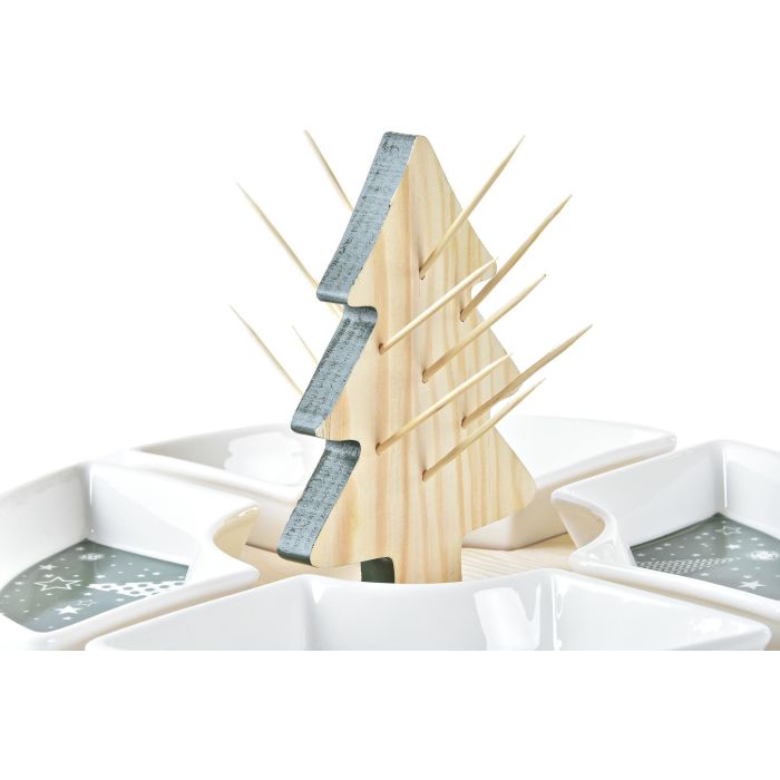 DKD Home Decor Set de Aperitivo Navidad Tradicional de Gres y Bambú Verde, Blanco y Natural 5 piezas 21.5 x 21.5 x 13 cm 2 DKD Home Decor Set de Aperitivo Navidad Tradicional de Gres y Bambú Verde, Blanco y Natural 5 piezas 21.5 x 21.5 x 13 cm 2