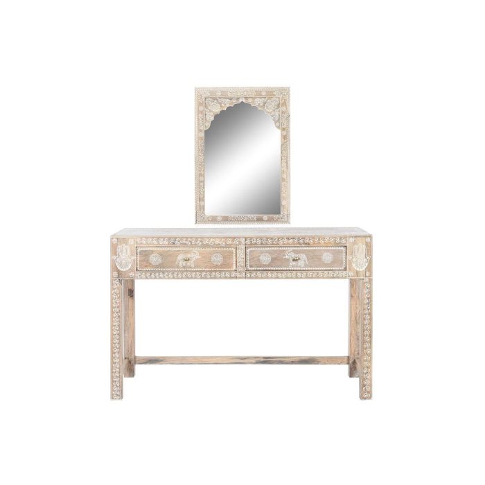 Consola Indio DKD Home Decor Natural 40 x 76 x 117 cm Set de 2 3