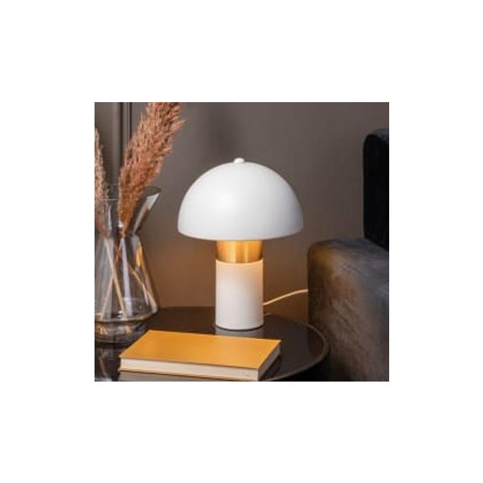 Lampara Sobremesa Moderno DKD Home Decor Blanco Dorado 24 x 36 x 24 cm 1