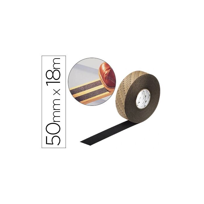 3m Cinta Antideslizante Soporte Vinilo Adhesivo Abrasivo 18m x 50mm Negro 0 3m Cinta Antideslizante Soporte Vinilo Adhesivo Abrasivo 18m x 50mm Negro 0