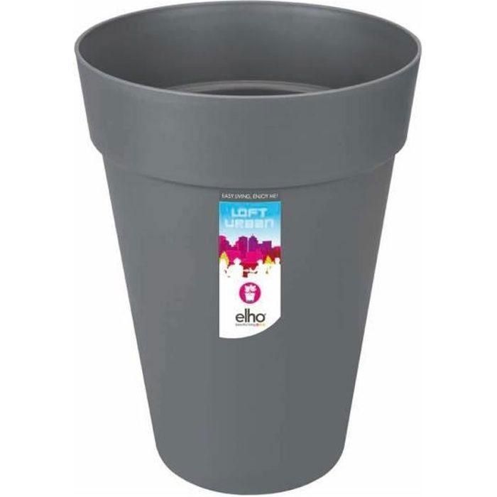 ELHO Maceta redonda alta Loft Urban - Ø 35 cm - Gris antracita ELHO Maceta redonda alta Loft Urban - Ø 35 cm - Gris antracita
