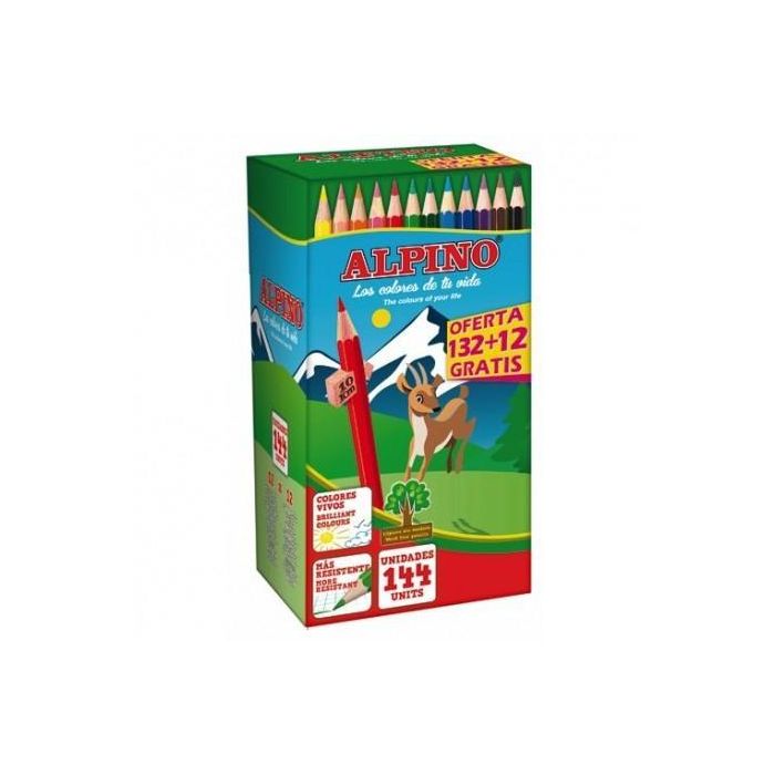 Alpino Lápices De Colores Festival 175 mm C-Surtidos Caja 132+12 Ud Gratis