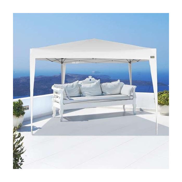 Cenador plegable poliester blanco aktive 300x300x250 cm 5 Cenador plegable poliester blanco aktive 300x300x250 cm 5