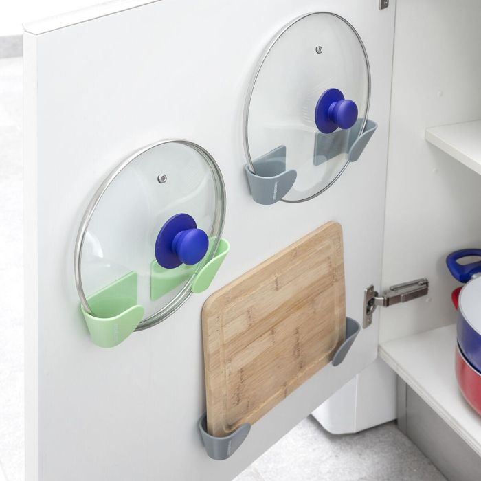 Set de 3 Soportes Adhesivos para Tapas de Cocina Smarack InnovaGoods 9 Set de 3 Soportes Adhesivos para Tapas de Cocina Smarack InnovaGoods 9