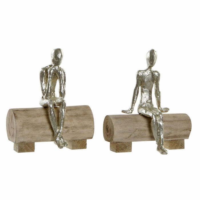 Figura Scandi DKD Home Decor Marron 12 x 21 x 17 cm (2 Unidades) Figura Scandi DKD Home Decor Marron 12 x 21 x 17 cm (2 Unidades)