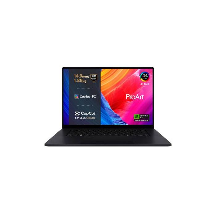 Asus Proart P16 Oled H7606Wp-Sc105W Copilot+ Pc - Ordenador Portátil 16" 4K Ultra Hd (Amd Ryzen Ai 9 Hx 370, 64Gb Ram, 2Tb Ssd, Nvidia Rtx 5070 8Gb, Windows 11 Home) Negro Nano - Teclado Qwerty Español 1 Asus Proart P16 Oled H7606Wp-Sc105W Copilot+ Pc - Ordenador Portátil 16" 4K Ultra Hd (Amd Ryzen Ai 9 Hx 370, 64Gb Ram, 2Tb Ssd, Nvidia Rtx 5070 8Gb, Windows 11 Home) Negro Nano - Teclado Qwerty Español 1