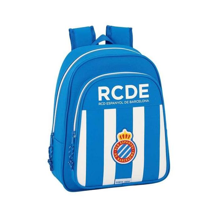 Safta Mochila Infantil RCD Espanyol Adapt. Carro 27x33x10 cm Blanco y Azul