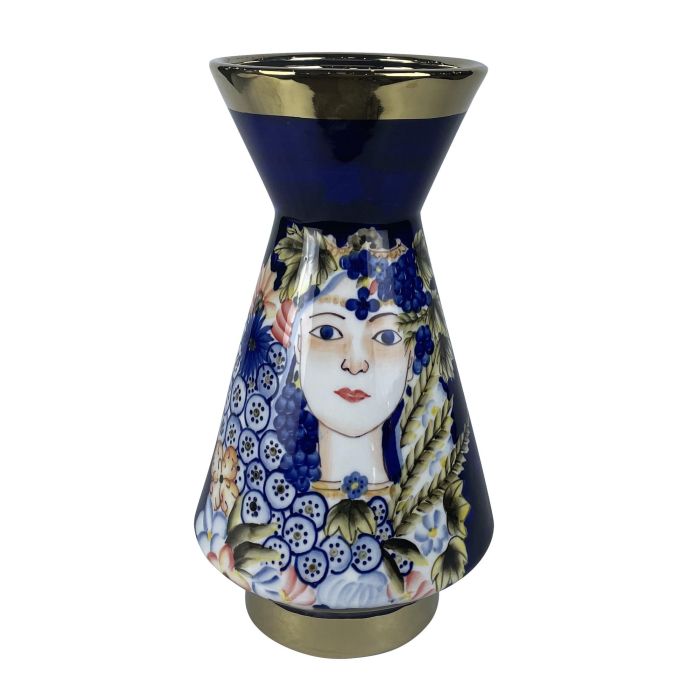 DKD Home Decor Jarrón de Porcelana Shabby Diseño Cara Colección Margot Multicolor Azul 19x36x19 cm 0 DKD Home Decor Jarrón de Porcelana Shabby Diseño Cara Colección Margot Multicolor Azul 19x36x19 cm 0