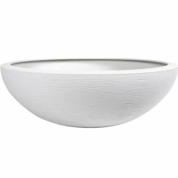 Eda Macetero Serie Lavabo Graphit Ø59cm 39L - Blanco encalado Moderno - Doble Pared, Anti-UV, Interior/Exterior, Retención agua