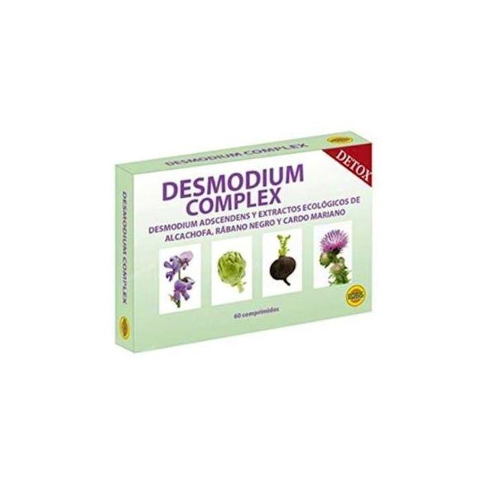 ROBIS Desmodium Complex 60 Comp. para Hígado y Bilis, Descongestionante y Detox con Alcachofa, Rábano Negro y Cardo Mariano