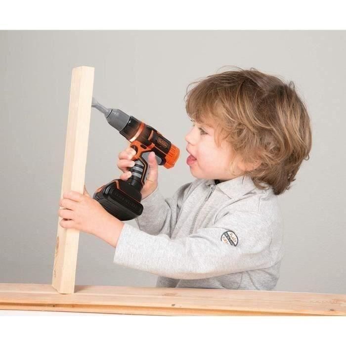 Black & Decker Taladro Electrónico de Juguete para Niños +3 Años con 3 Brocas Intercambiables, 2 Velocidades y Agarre Suave 1 Black & Decker Taladro Electrónico de Juguete para Niños +3 Años con 3 Brocas Intercambiables, 2 Velocidades y Agarre Suave 1