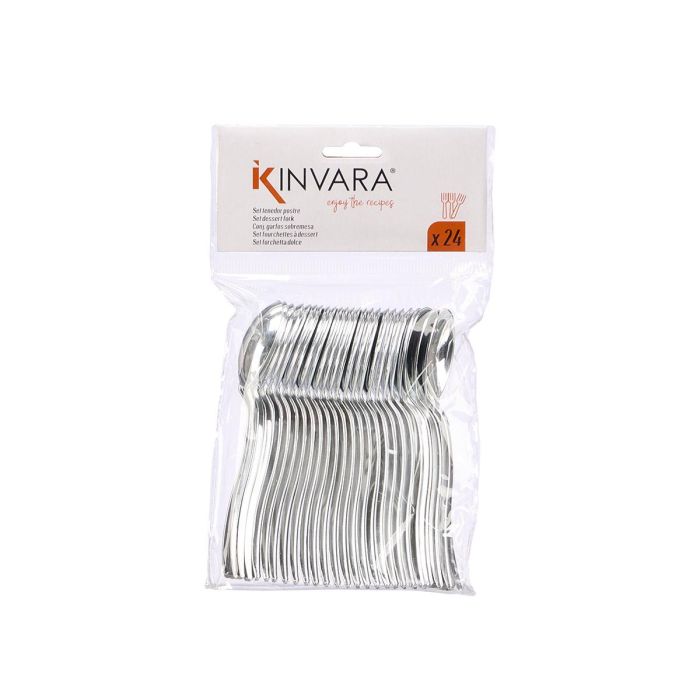Set 24 Cucharas Café Plástico Plateado Kinvara - 10x16x2 cm (48 Unidades) 1 Set 24 Cucharas Café Plástico Plateado Kinvara - 10x16x2 cm (48 Unidades) 1