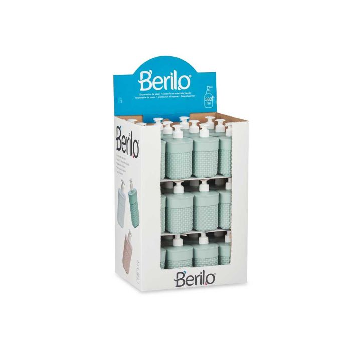 Dosificador plástico baño 580 ml verde menta Berilo 9x16.5x12 cm (36 Unidades) 2 Dosificador plástico baño 580 ml verde menta Berilo 9x16.5x12 cm (36 Unidades) 2
