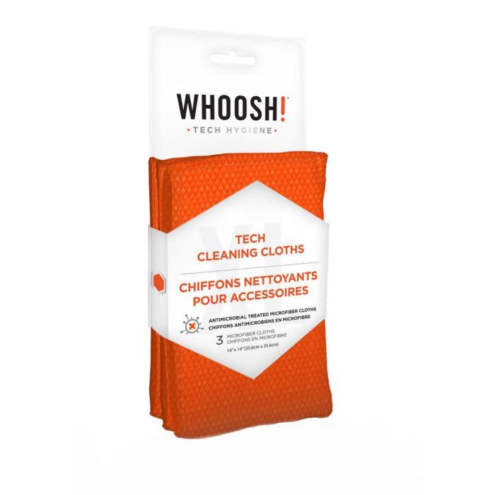 Whoosh! Paños de Limpieza Microfibra Premium, Pack de 3, con Agente Antimicrobiano y Sin Olor para Tecnología Whoosh! Paños de Limpieza Microfibra Premium, Pack de 3, con Agente Antimicrobiano y Sin Olor para Tecnología