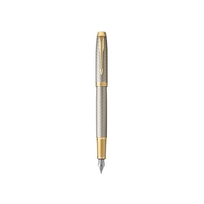 PARKER Füller IM Premium Warm Silver F Blau Geschenkbox 3 PARKER Füller IM Premium Warm Silver F Blau Geschenkbox 3