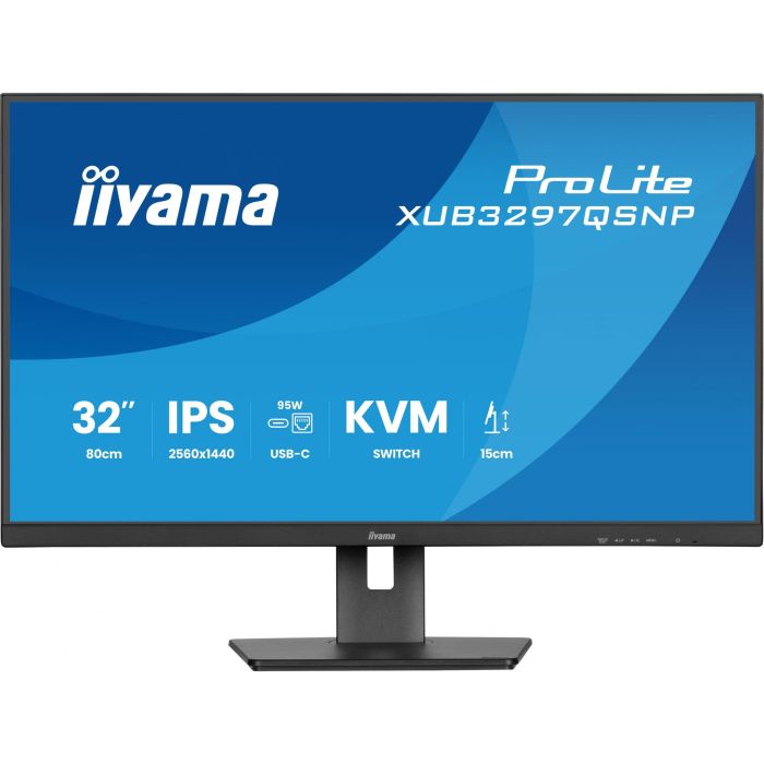 IIYAMA XUB3297QSNP-B1 81.28cm 32Zoll IPS-panel 2560x1440 350cd/m USB-C Dock LAN/95W PD/DP-OUT KVM USB 3x3.2+1xC 1ms 13