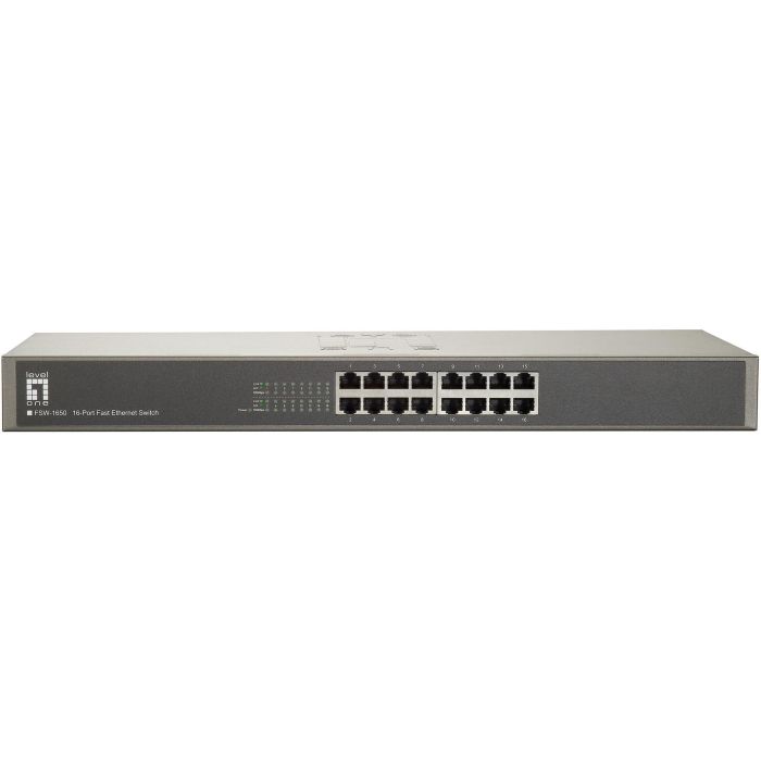 Level One FSW-1650 Switch Ethernet de 16 Puertos Fast Ethernet No Administrado Montaje en Rack 2
