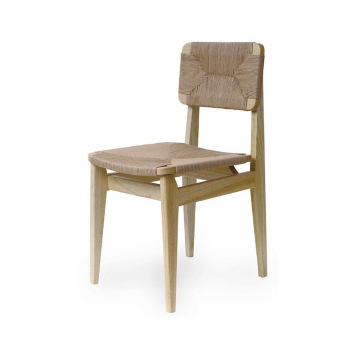 DKD Home Decor Silla Horeca de Madera de Olmo y Fibra Natural - 42x50x81 cm, Altura Asiento 45 cm